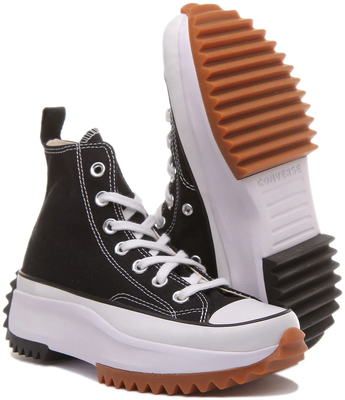 Converse 166800C All Star Hike Hi Noir Blanc pour Femme Chaussures Converse