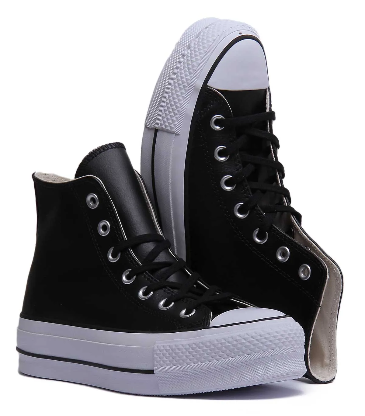 Converse 561675C CT All Star Hi Plateforme Entraîneur En Noir Blanc Pour Femmes Chaussures Converse