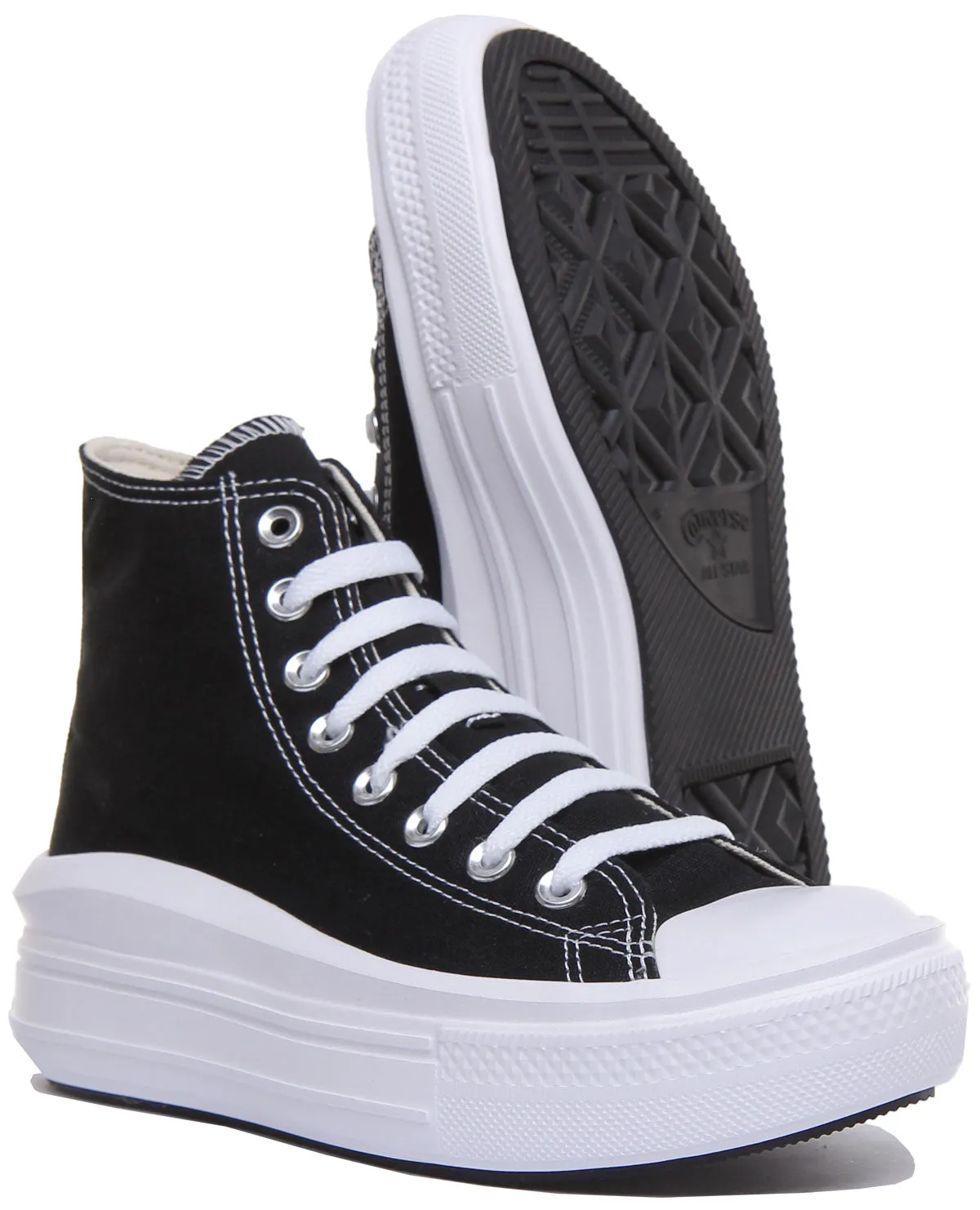 Converse 568497C CT All Star Hi Trainer en Noir et Blanc pour Femme Chaussures Converse