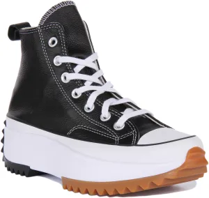Converse Runstar Hike Plateforme Hi A04292C En Noir Blanc Chaussures Converse