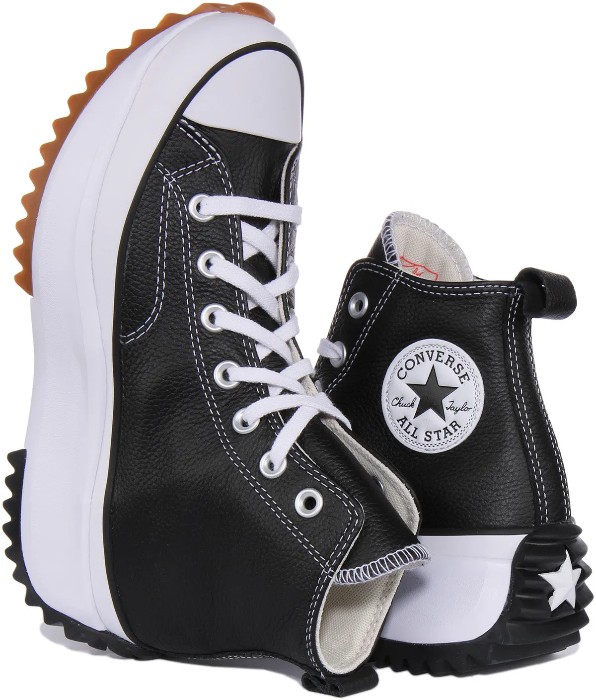 Converse Runstar Hike Plateforme Hi A04292C En Noir Blanc Chaussures Converse