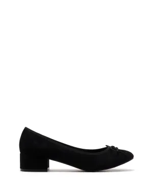 Diana Ballet Talon Noir Microsuede