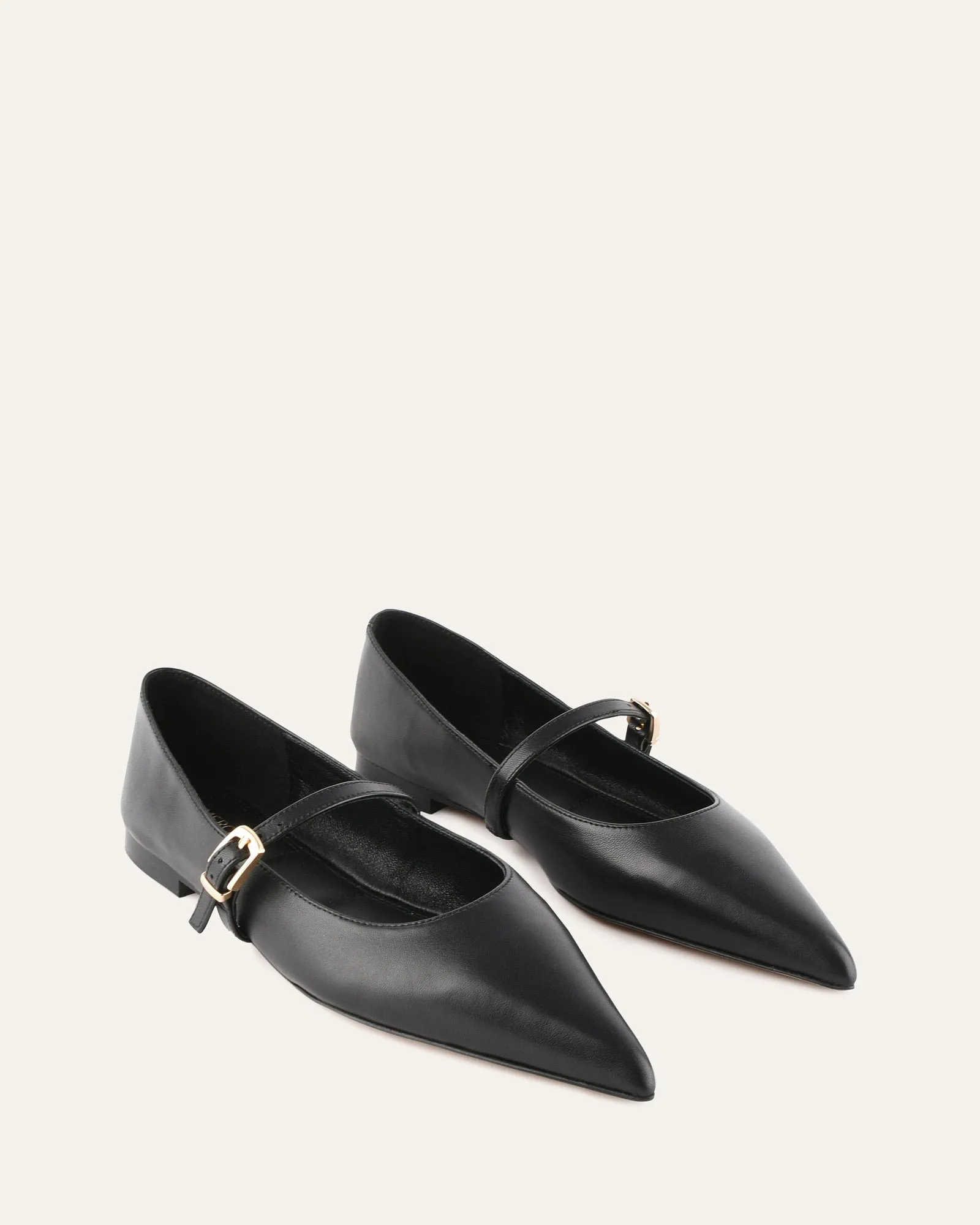 DILARIA ROBE BALLERINES CUIR NOIR