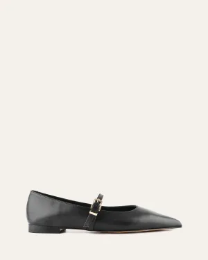 DILARIA ROBE BALLERINES CUIR NOIR