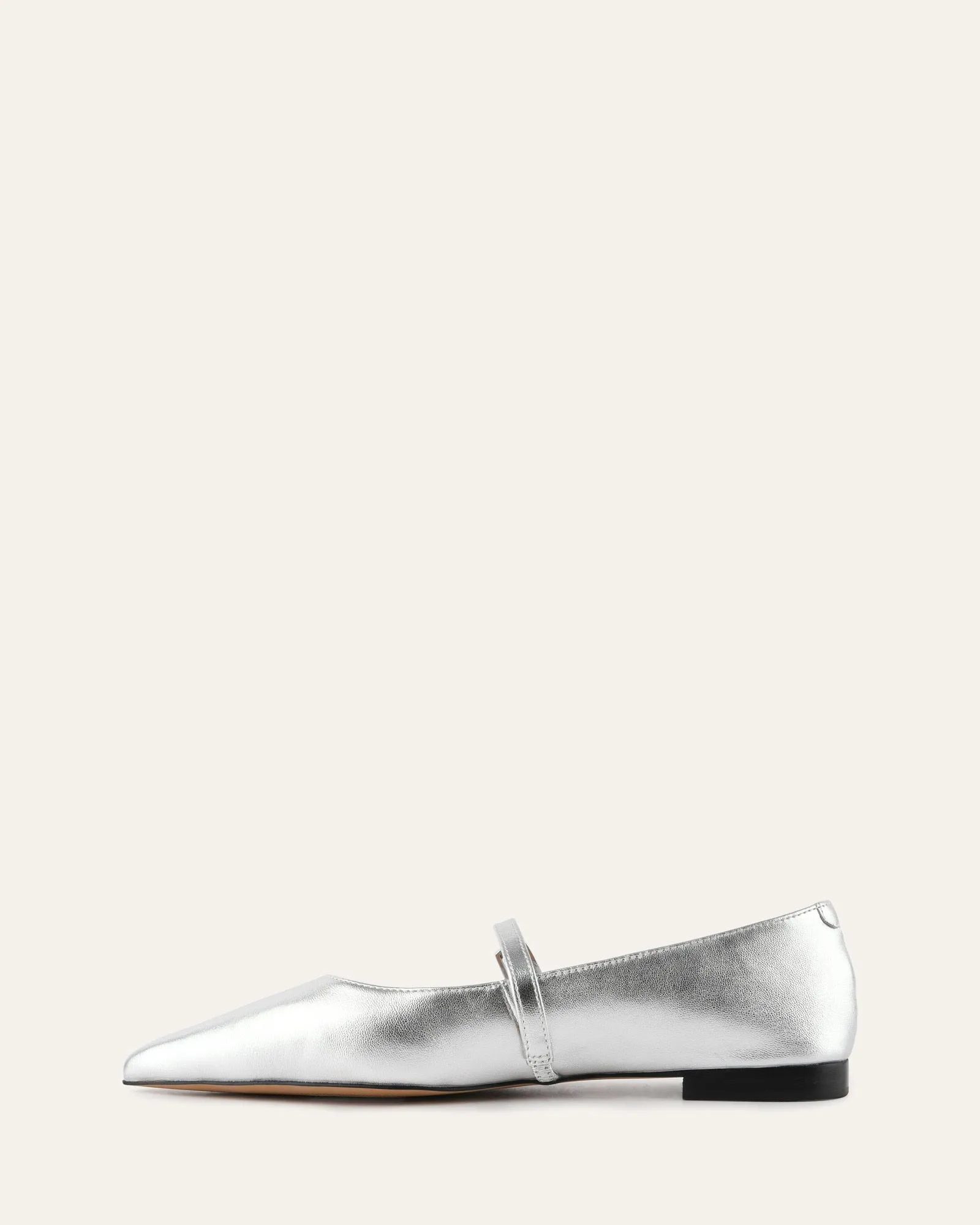 DILARIA ROBE BALLERINES CUIR ARGENTÉ
