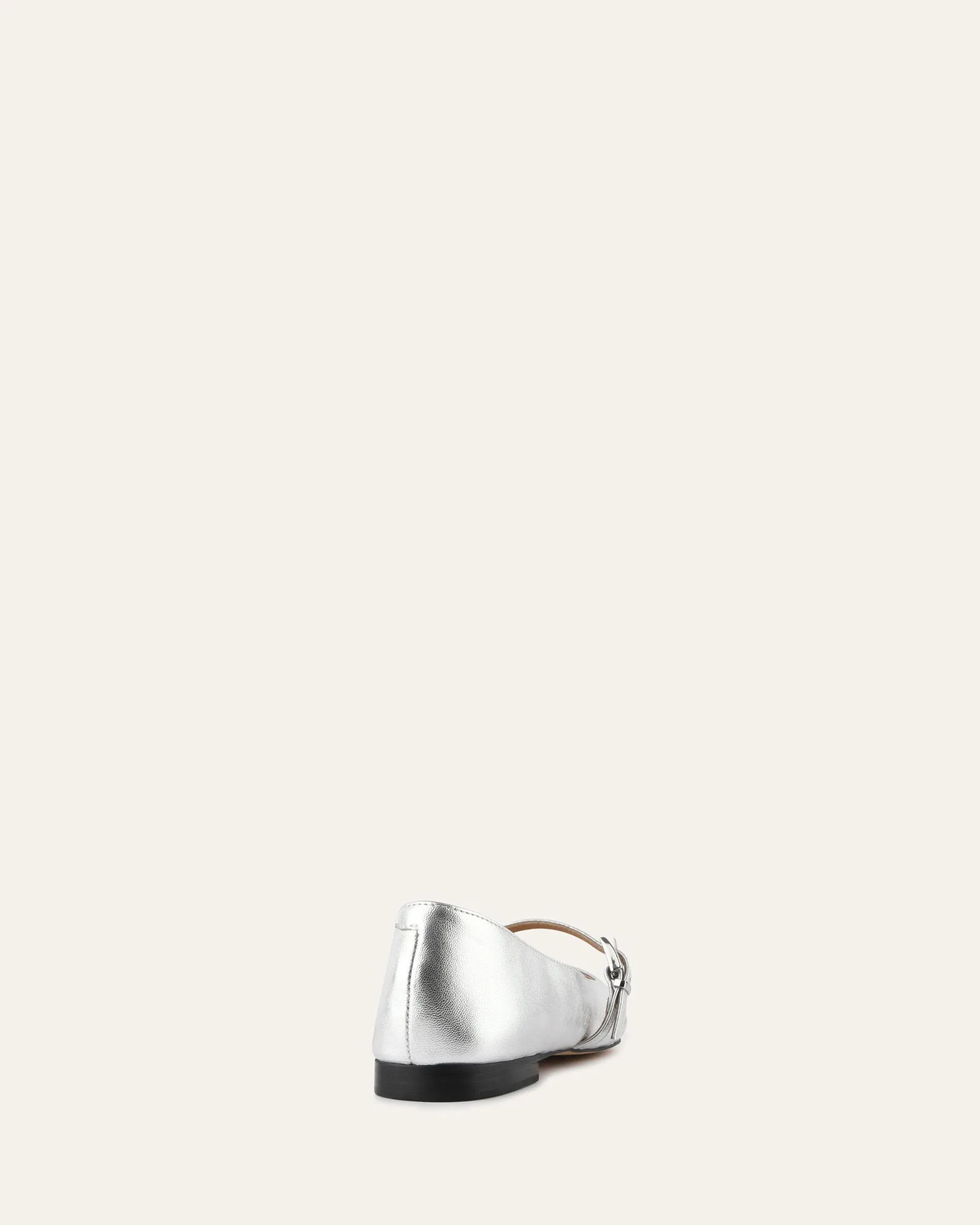 DILARIA ROBE BALLERINES CUIR ARGENTÉ