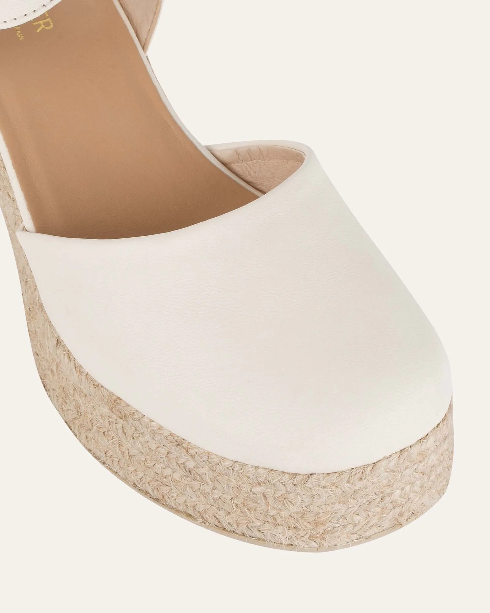 DINA ESCARPINS À TALONS HAUTS EN CUIR BLANC CASSÉ