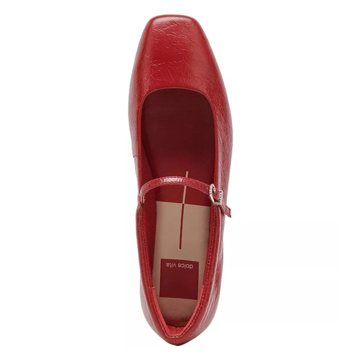 Dolce Vita Ballerines Reyes pour Femme en Cuir Verni Froissé Rouge