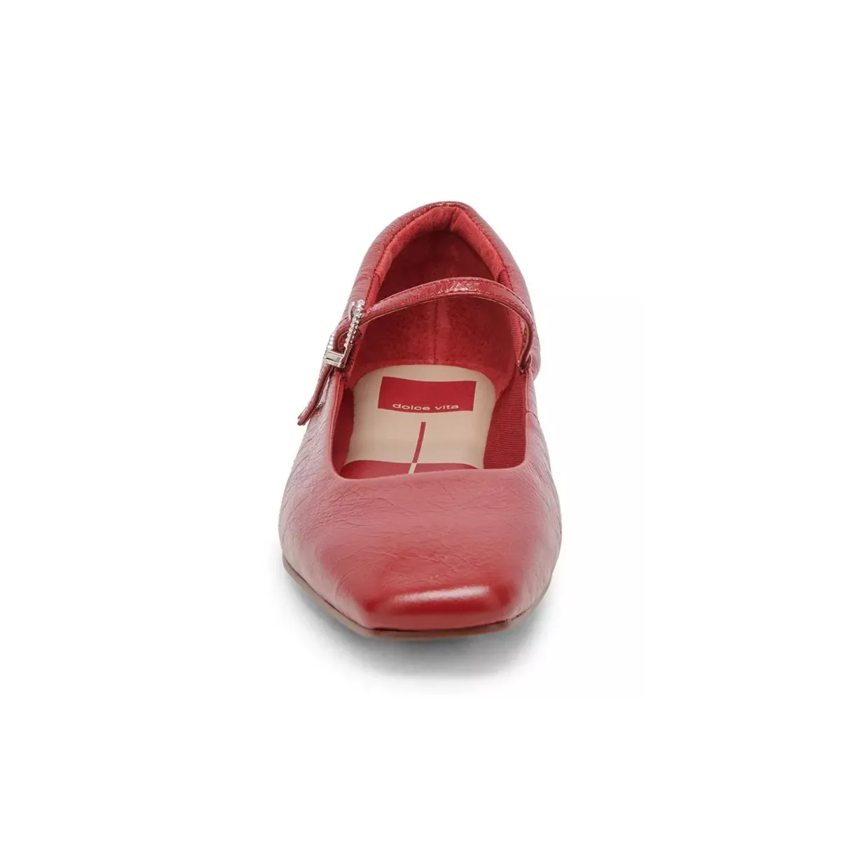 Dolce Vita Ballerines Reyes pour Femme en Cuir Verni Froissé Rouge