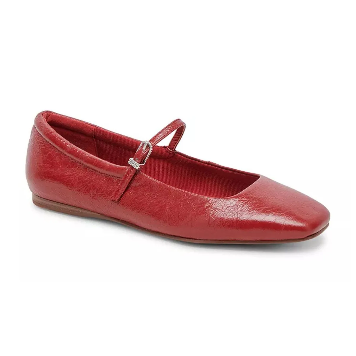 Dolce Vita Ballerines Reyes pour Femme en Cuir Verni Froissé Rouge