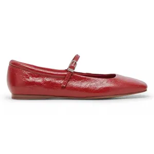 Dolce Vita Ballerines Reyes pour Femme en Cuir Verni Froissé Rouge