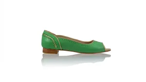 Donna Ballerine à bout ouvert 20mm - Vert & Or