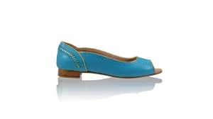 Donna Ballerine à bout ouvert 20mm - Turquoise & Or