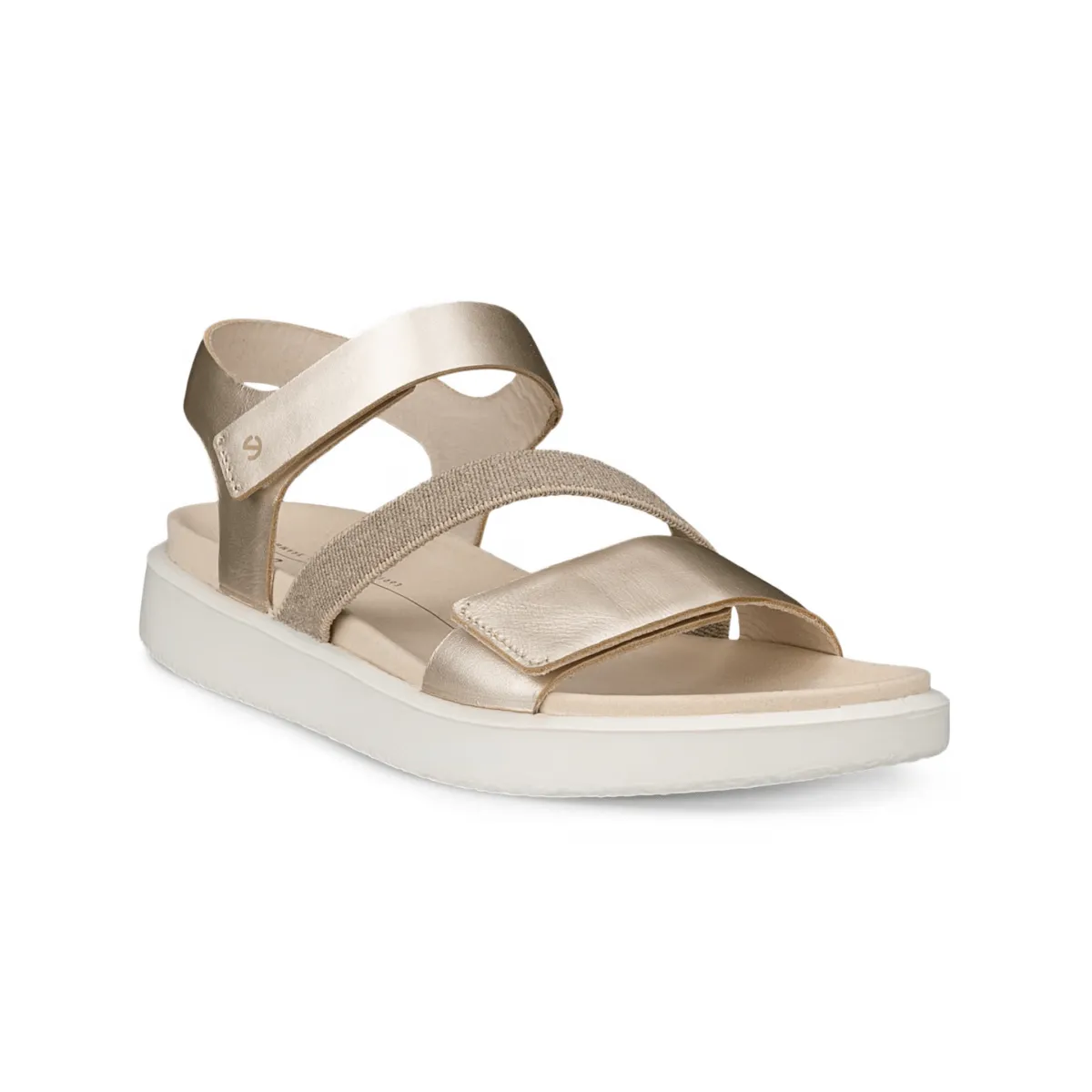 Chaussures Ecco Women's Flowt à 2 brides blanc pur/or