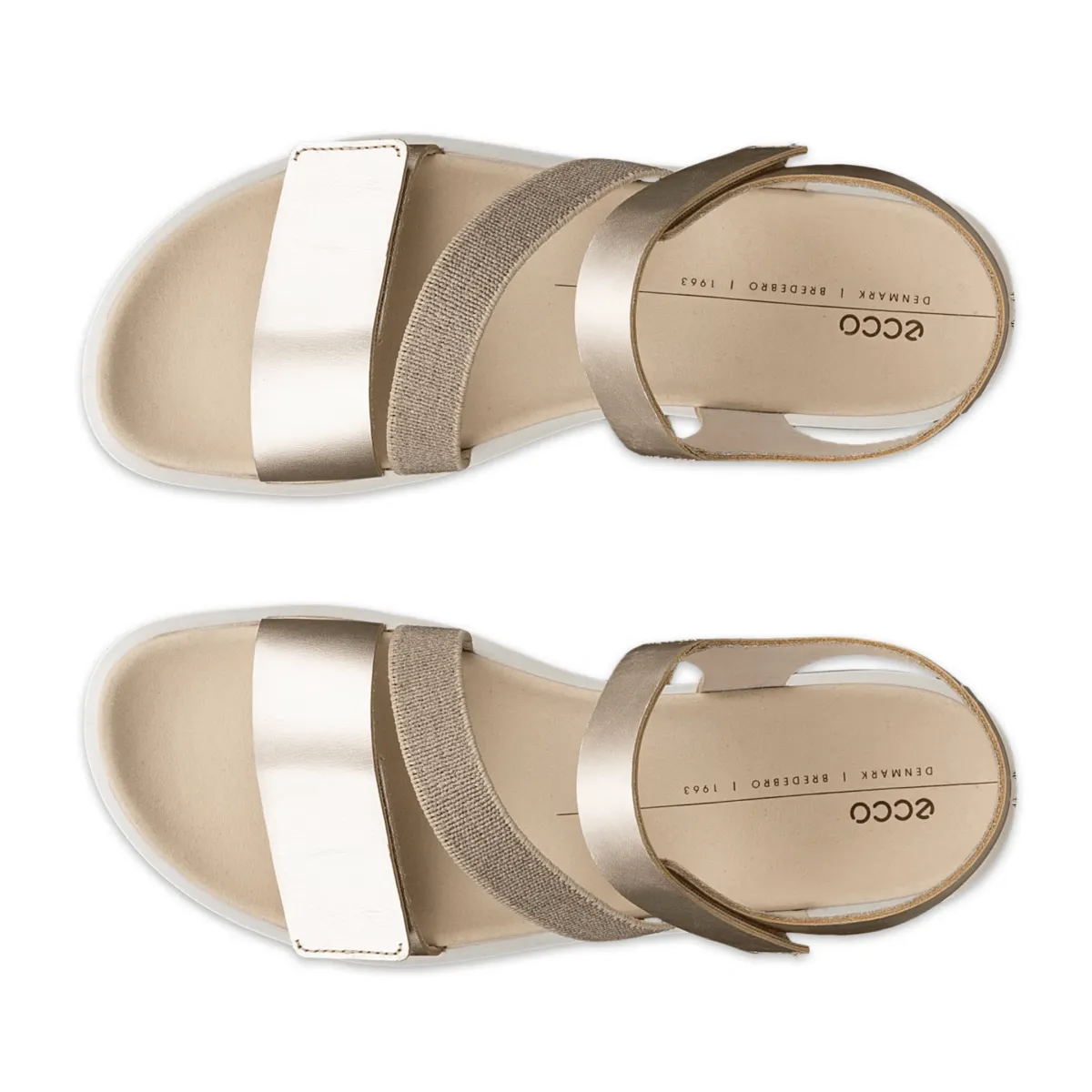 Chaussures Ecco Women's Flowt à 2 brides blanc pur/or