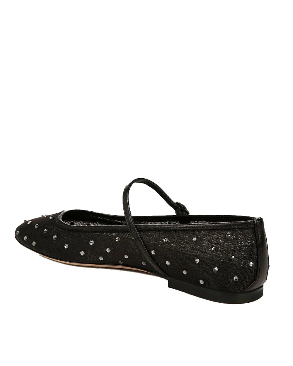 Ellie Mesh Crystal Ballerine Noire