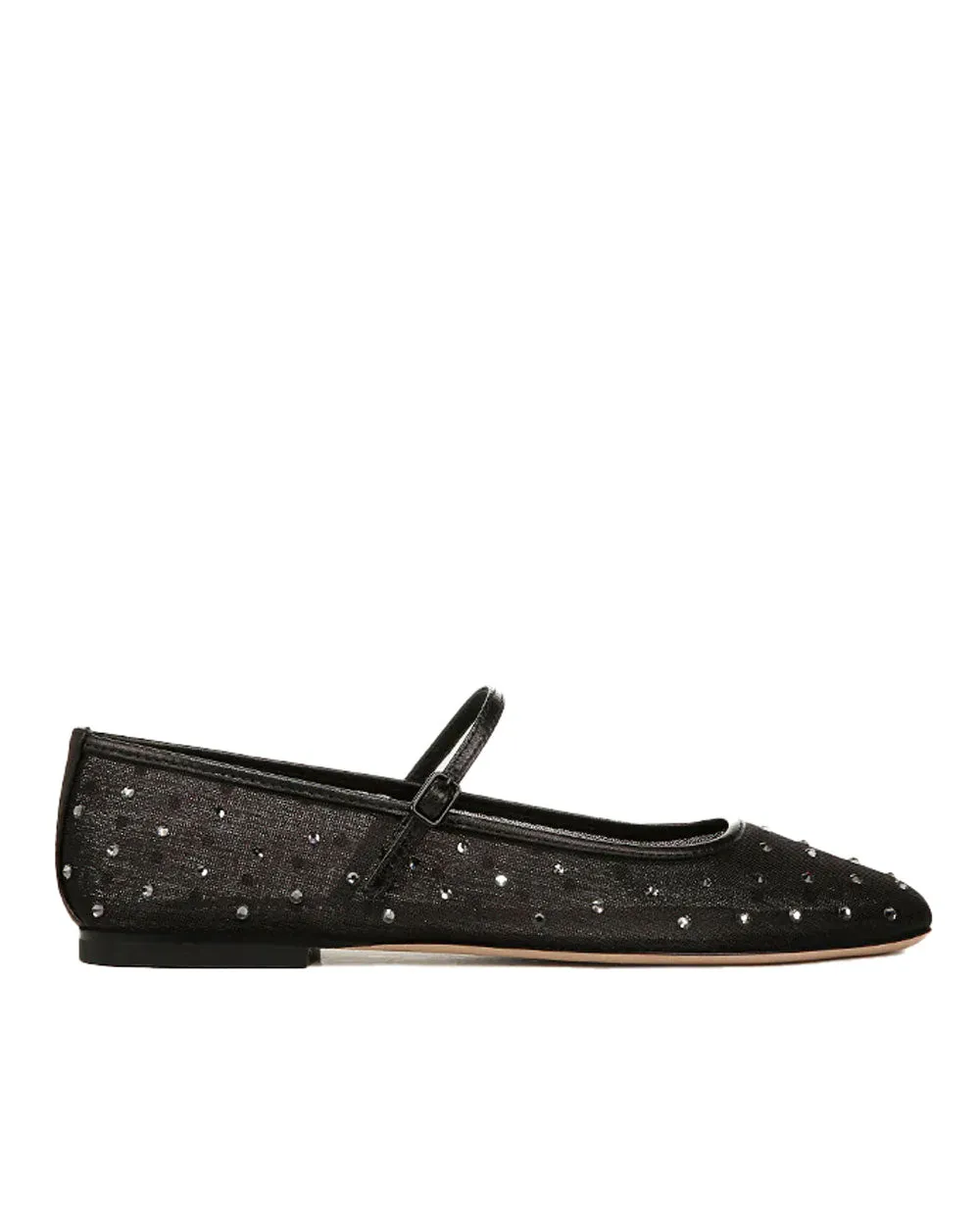 Ellie Mesh Crystal Ballerine Noire