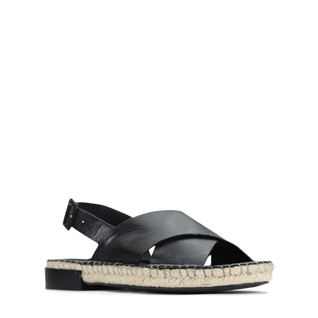 ESPEL SANDALE ESPADRILLE À LACETS EN CUIR