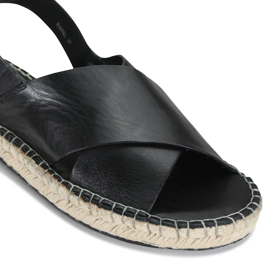 ESPEL SANDALE ESPADRILLE À LACETS EN CUIR