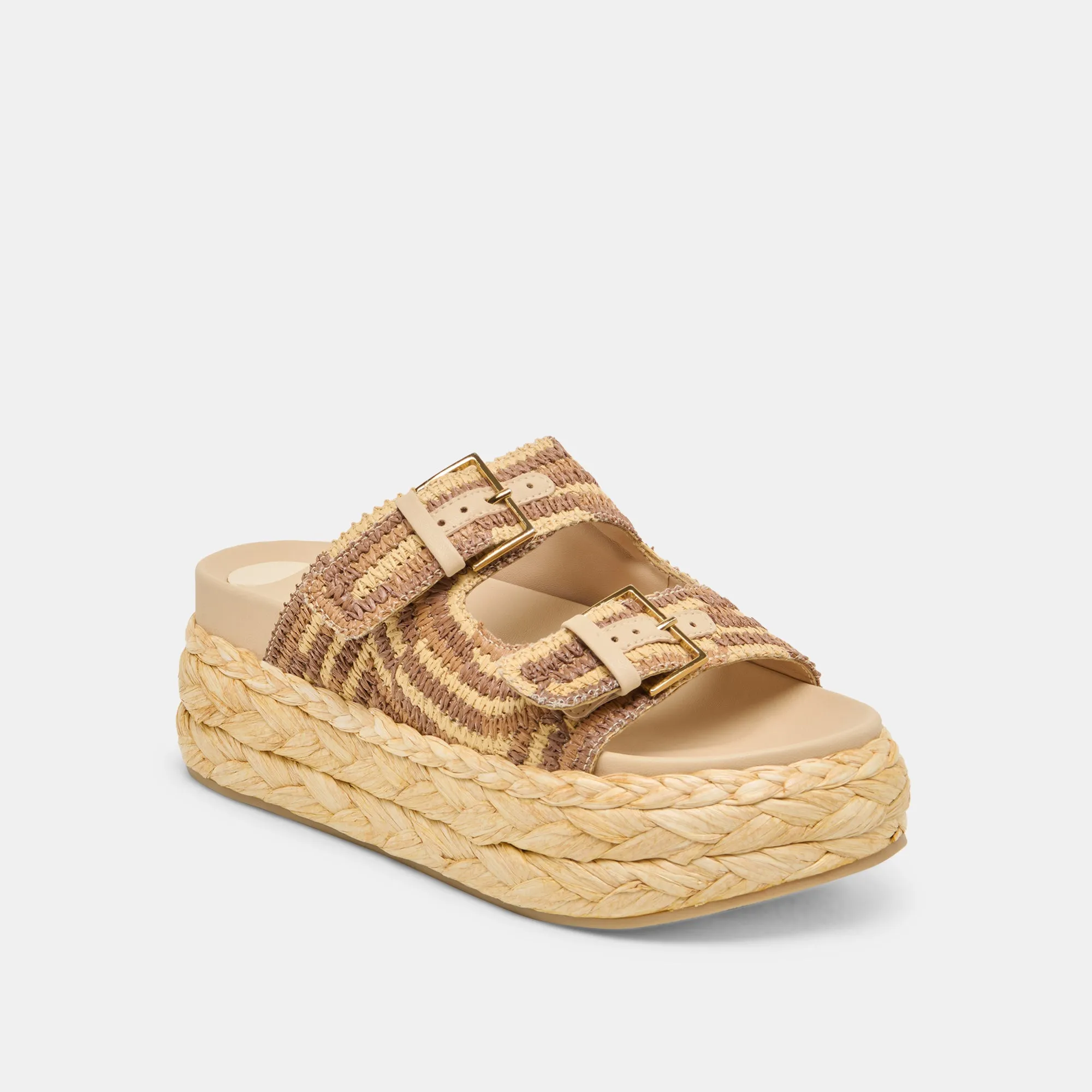 SANDALES FALYN MARRON NATUREL TISSÉ EN RAFIA