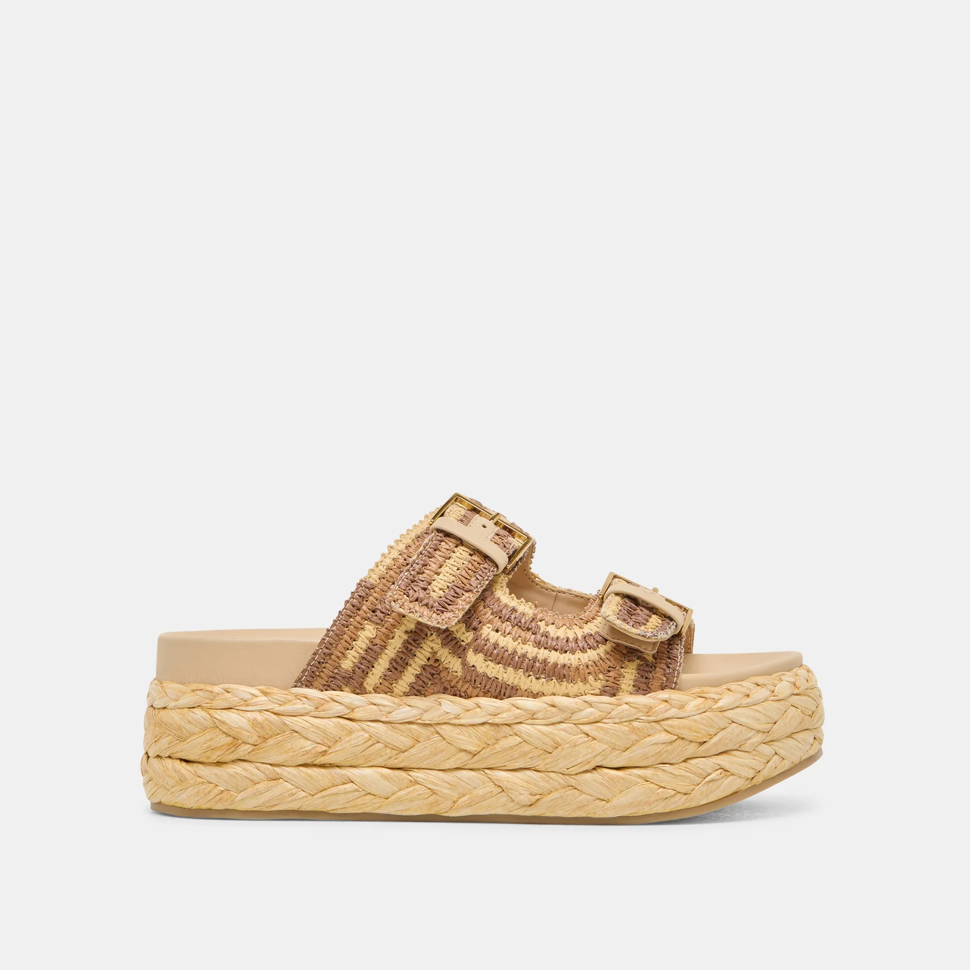 SANDALES FALYN MARRON NATUREL TISSÉ EN RAFIA