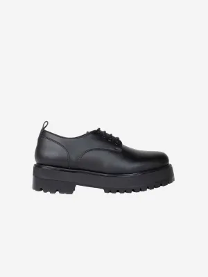 Farah Unisex Derby Épais en Simili-Cuir Végane | Noir