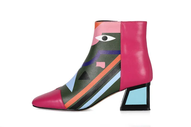 FEDONAS Marque de Mode Bottes Femmes à Cheville Bottes de Neige Chaussures à Talons Hauts Chaudes pour Femmes Escarpins pour Soirée Mariage Bottes Basiques en Cuir Véritable Chaussures Fashion Nova