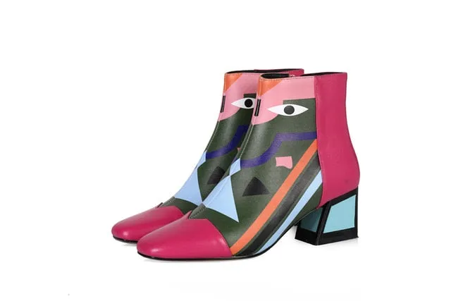 FEDONAS Marque de Mode Bottes Femmes à Cheville Bottes de Neige Chaussures à Talons Hauts Chaudes pour Femmes Escarpins pour Soirée Mariage Bottes Basiques en Cuir Véritable Chaussures Fashion Nova