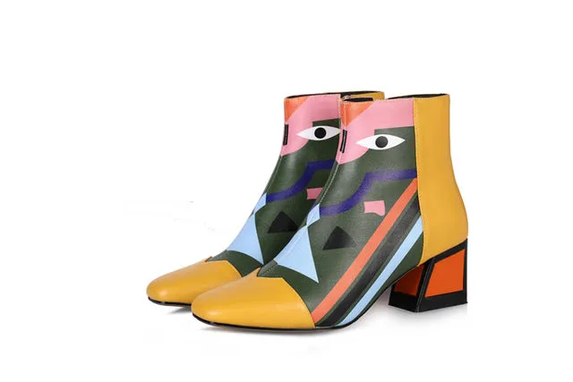 FEDONAS Marque de Mode Bottes Femmes à Cheville Bottes de Neige Chaussures à Talons Hauts Chaudes pour Femmes Escarpins pour Soirée Mariage Bottes Basiques en Cuir Véritable Chaussures Fashion Nova
