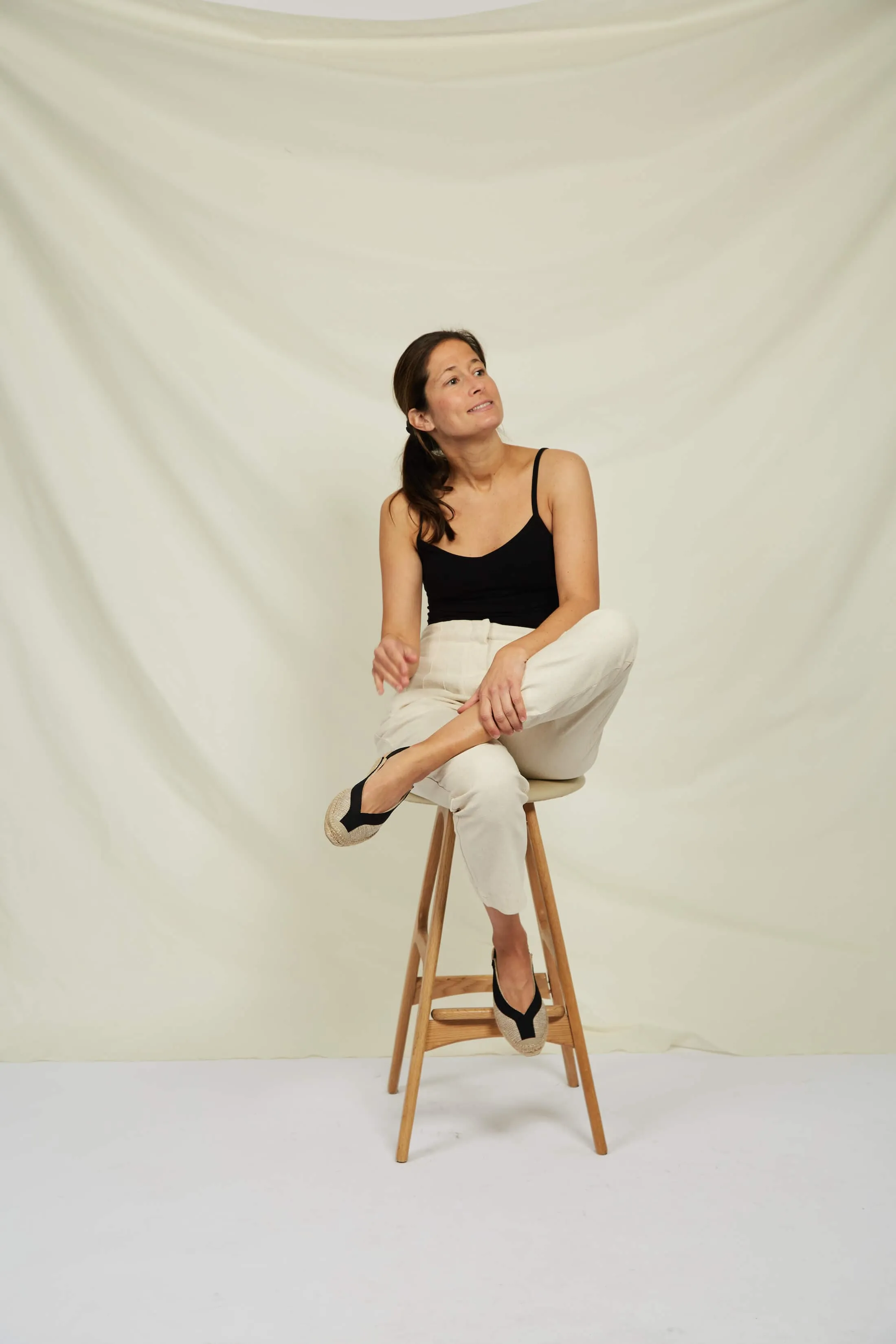 Sandales Espadrilles Vegan Garachico à Brides | Noir & Beige