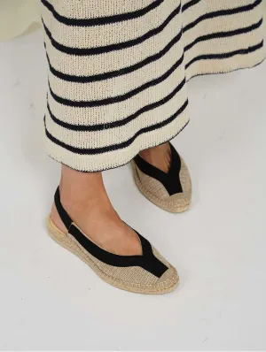 Sandales Espadrilles Vegan Garachico à Brides | Noir & Beige