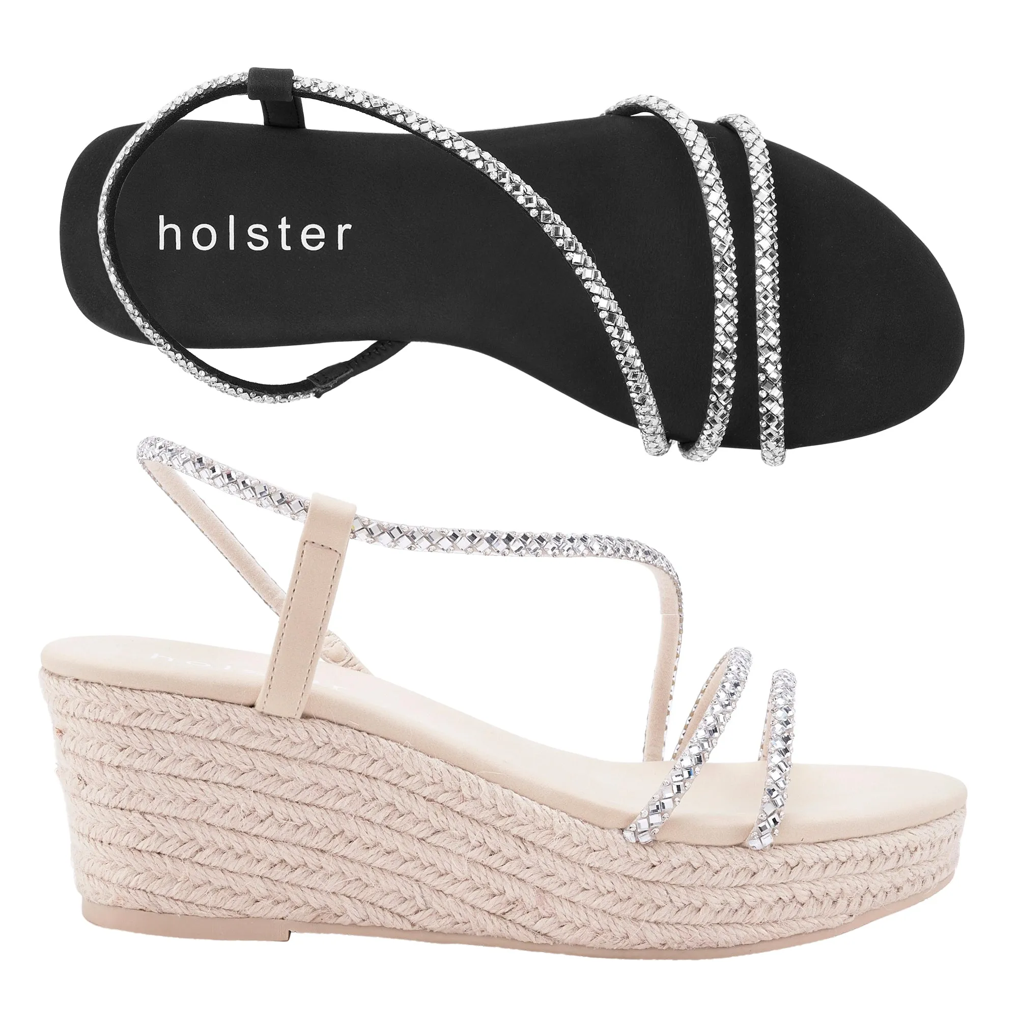 Geneva Espadrille Bundle - Noir / Beige