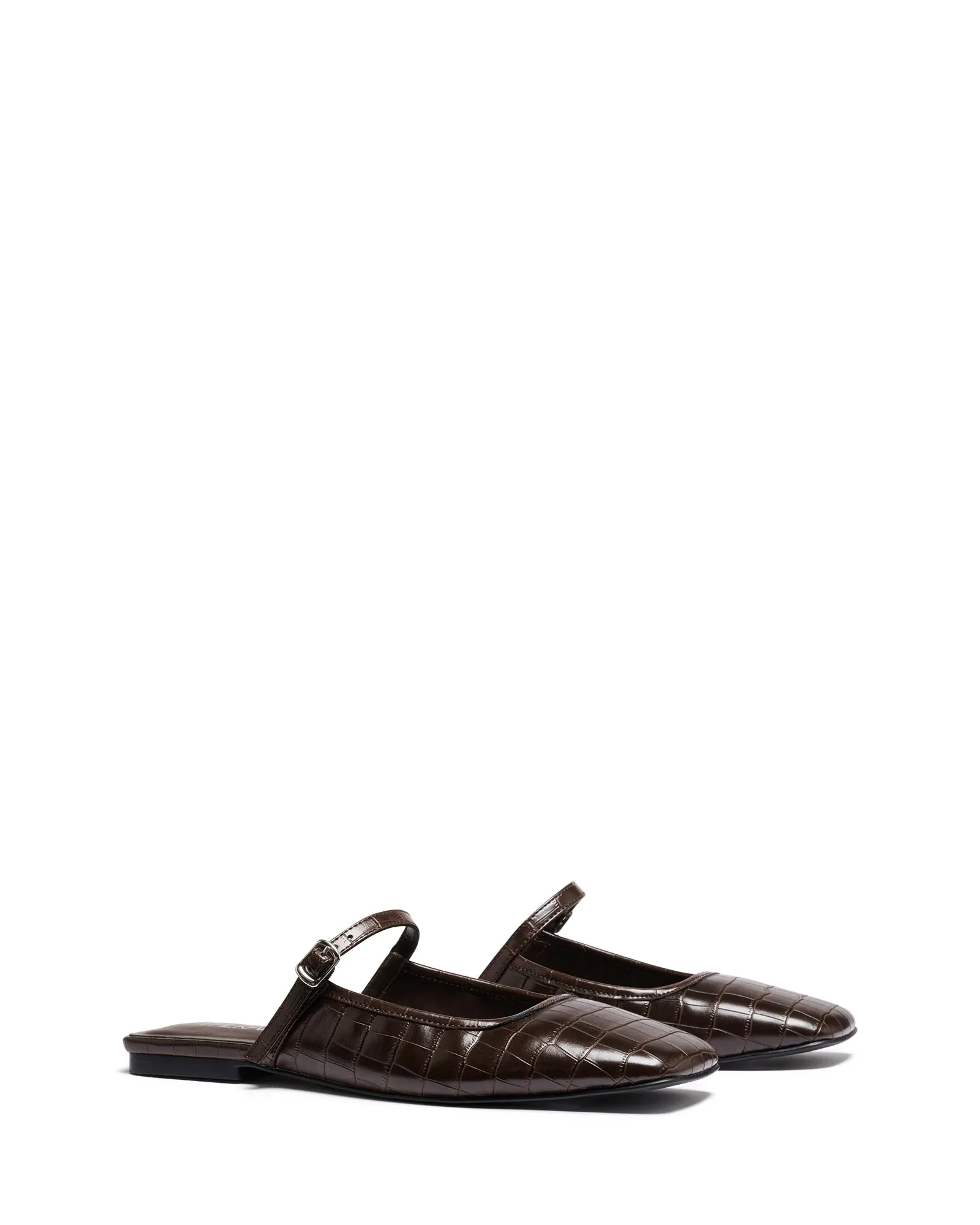 Gianna Ballerine Croco Chocolat