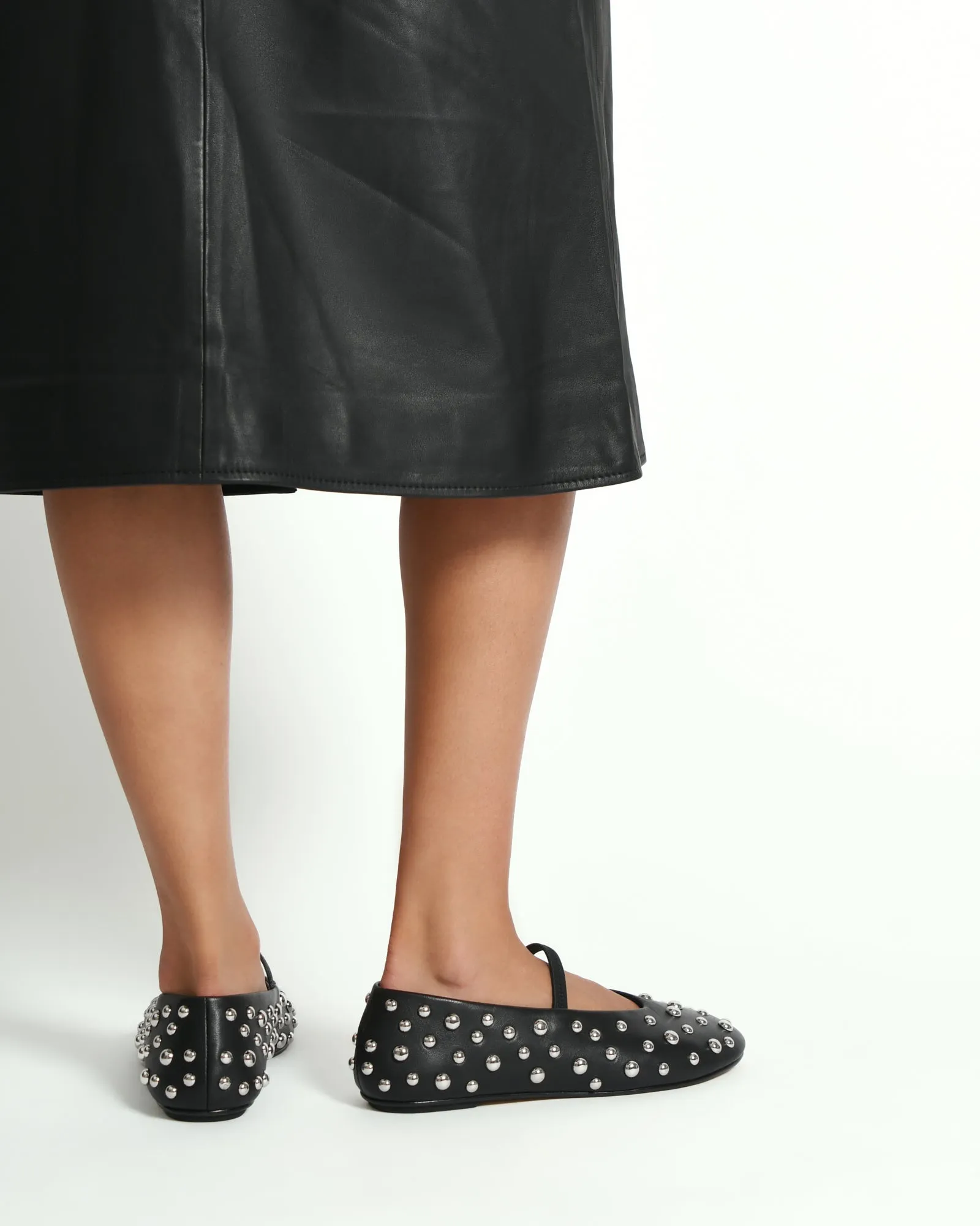 GOLDIE BALLERINES DÉCONTRACTÉES EN CUIR NOIR