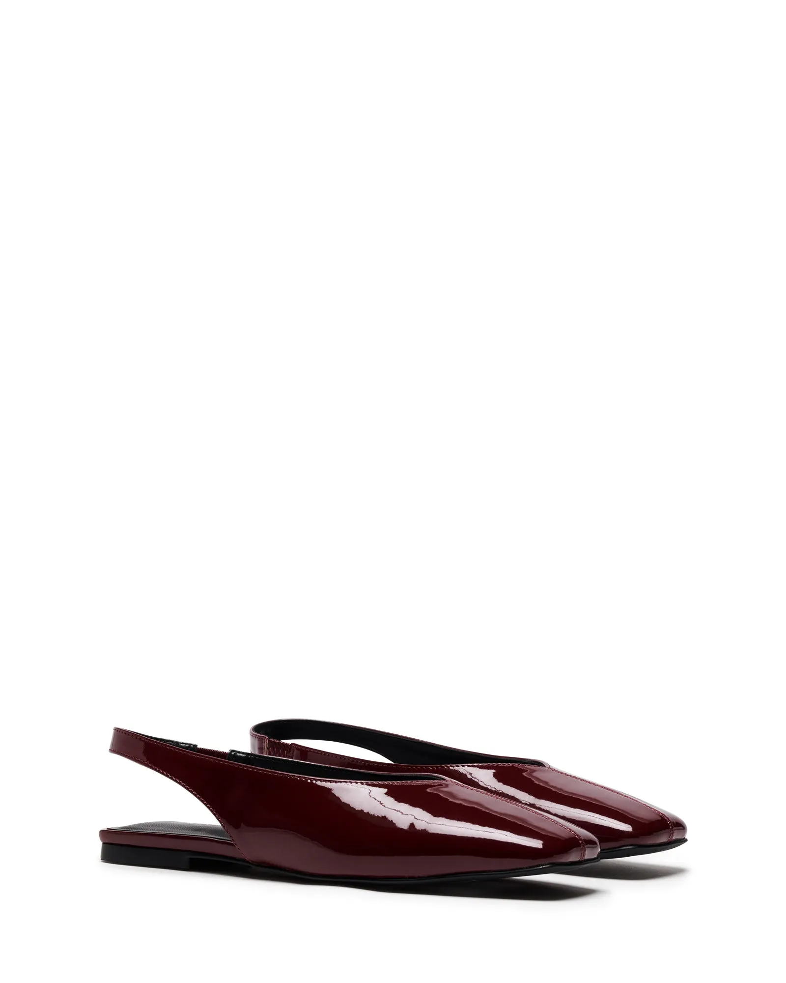 Escarpin Slingback Plat Bordeaux Vernis