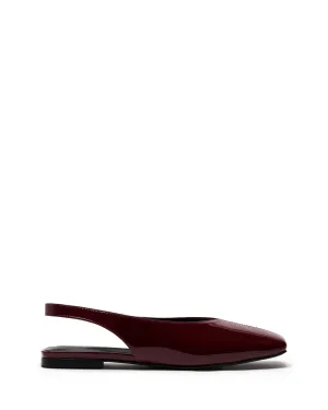 Escarpin Slingback Plat Bordeaux Vernis