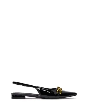 Escarpin Slingback Noir Vernis