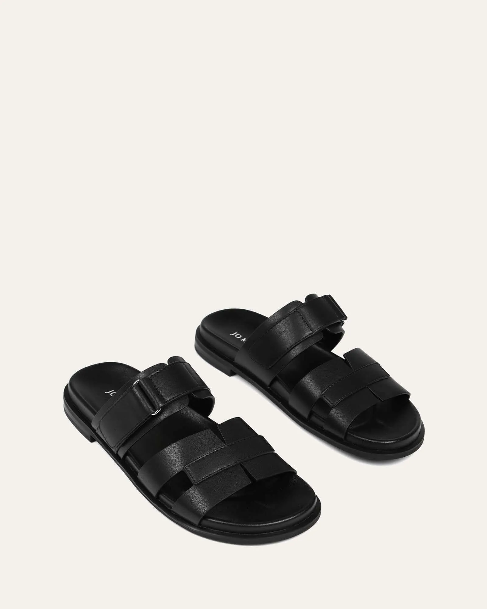 HENDRIX FLAT SLIDES CUIR NOIR