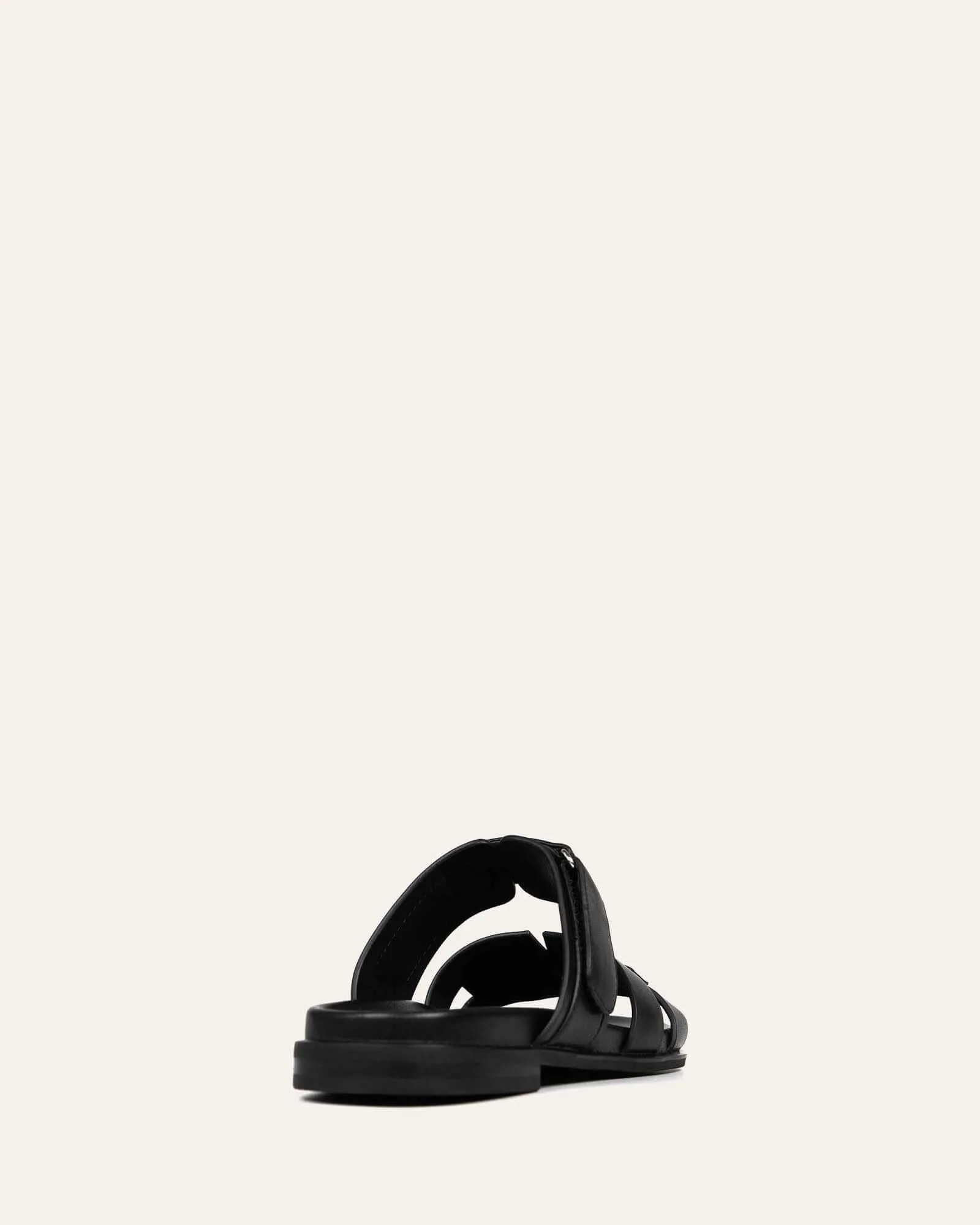 HENDRIX FLAT SLIDES CUIR NOIR