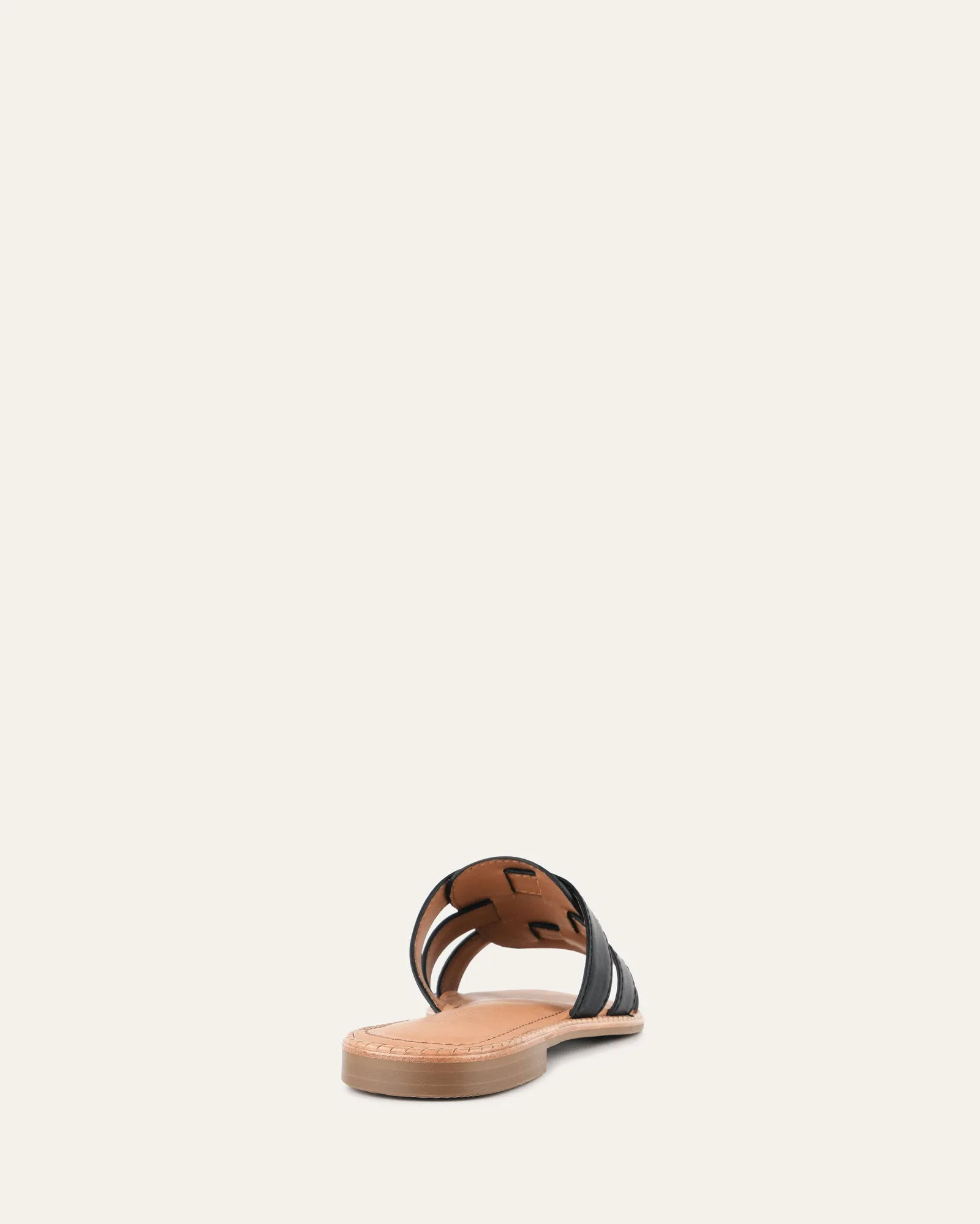 SANDALES PLATES JASPER EN CUIR NOIR