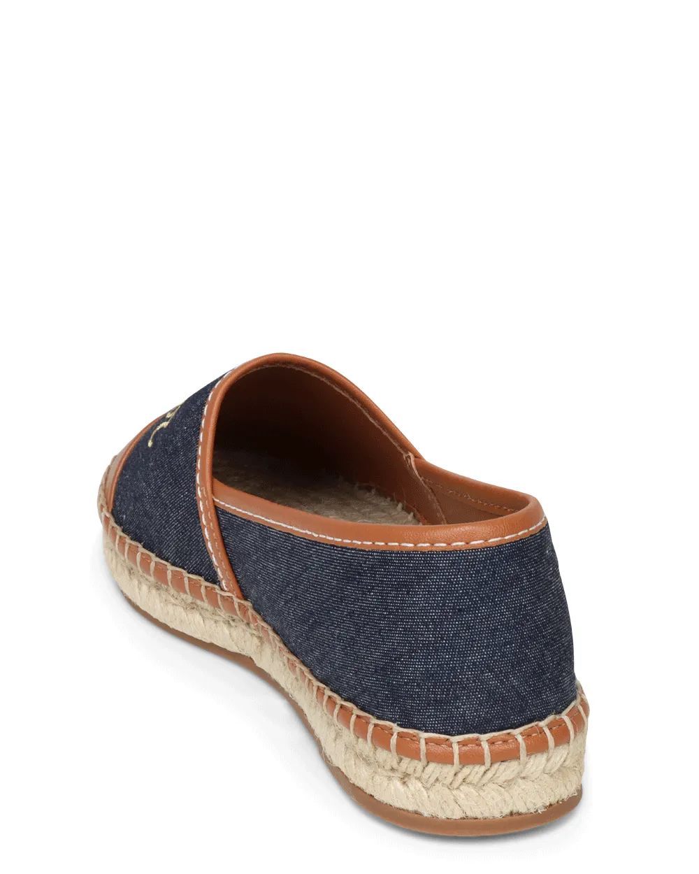 Jenna Denim Espadrille Plate en Indigo