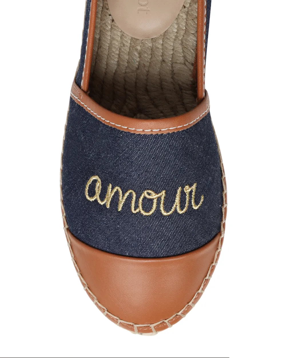 Jenna Denim Espadrille Plate en Indigo