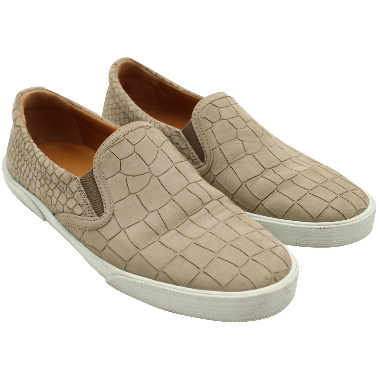 Jimmy Choo Escarpins à enfiler en cuir nude imprimé crocodile
