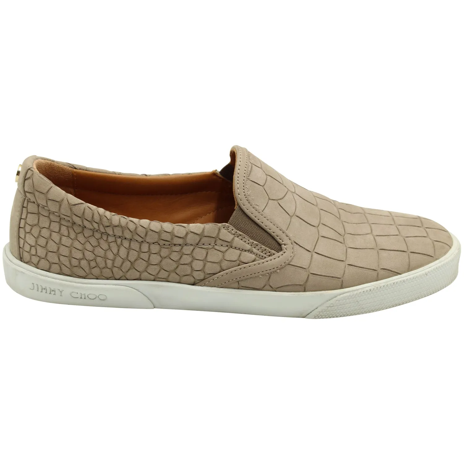 Jimmy Choo Escarpins à enfiler en cuir nude imprimé crocodile