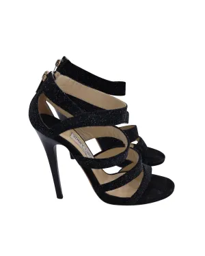 Sandales à lanières Jimmy Choo en paillettes noires
