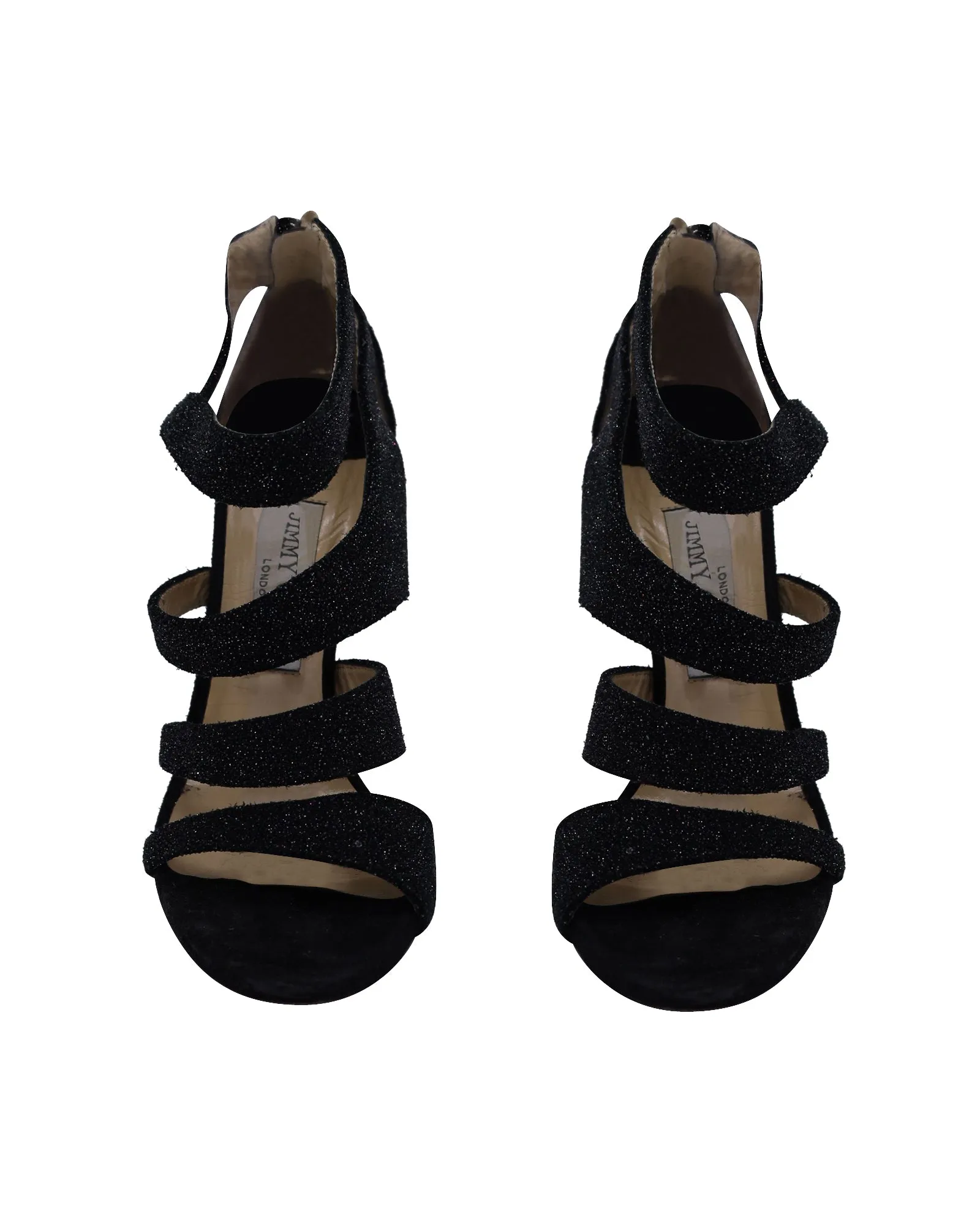 Sandales à lanières Jimmy Choo en paillettes noires