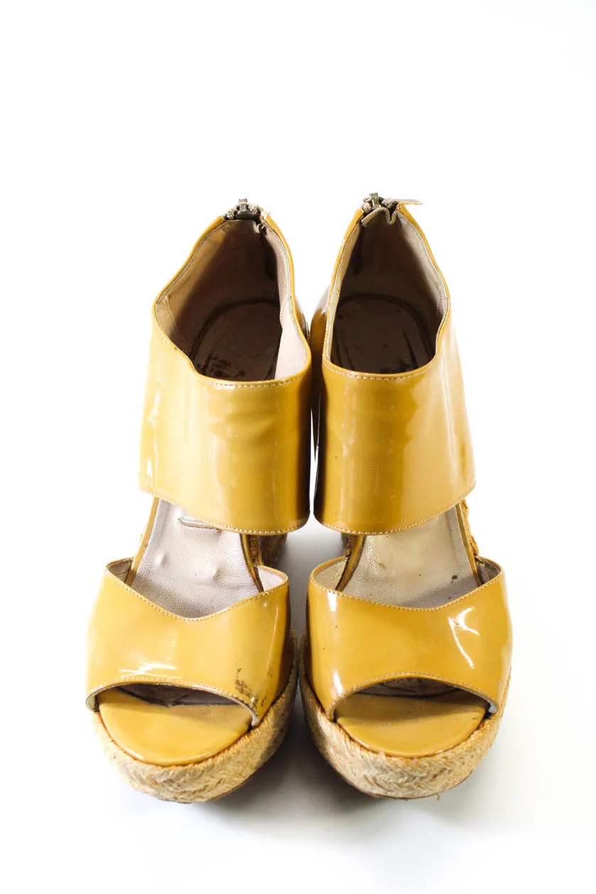 Jimmy Choo Escarpins Femme à Bout Ouvert Fermeture Éclair Espadrille à Plateau Sandales Beige