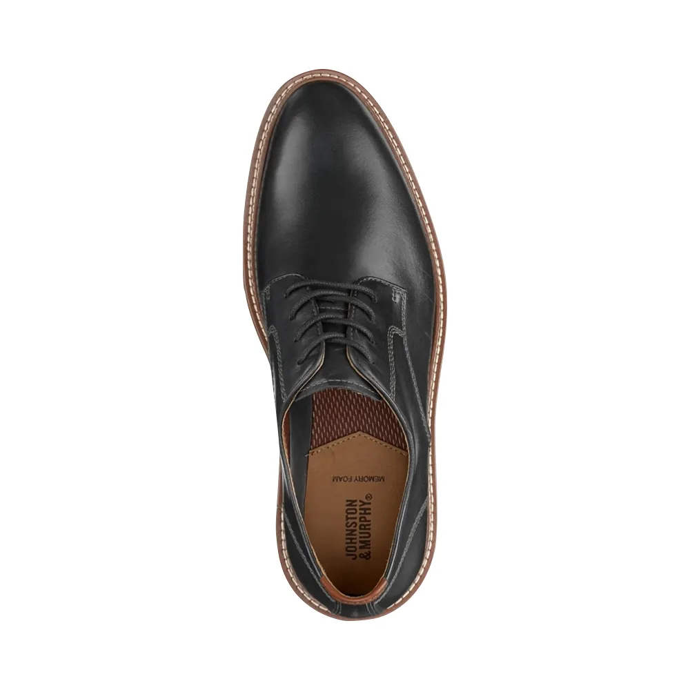 Johnston & Murphy Chaussures Oxford à Lacets en Cuir à Bout Rond pour Homme Upton en Noir