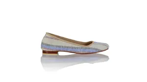 Kate 20mm Ballet - Ligne blanche et bleue en lin