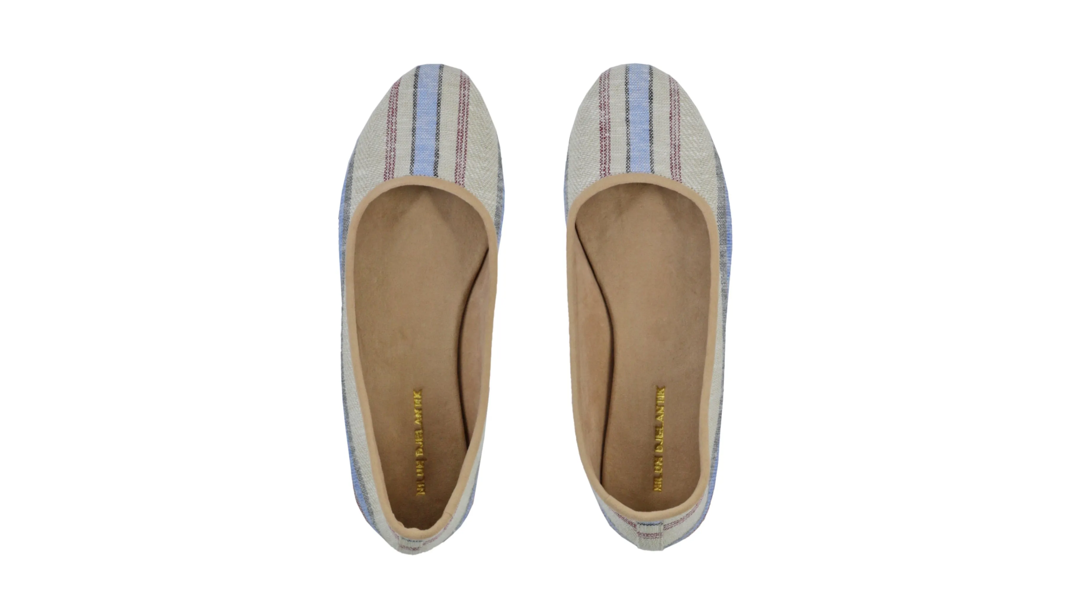 Kate 20mm Ballet - Ligne blanche et bleue en lin